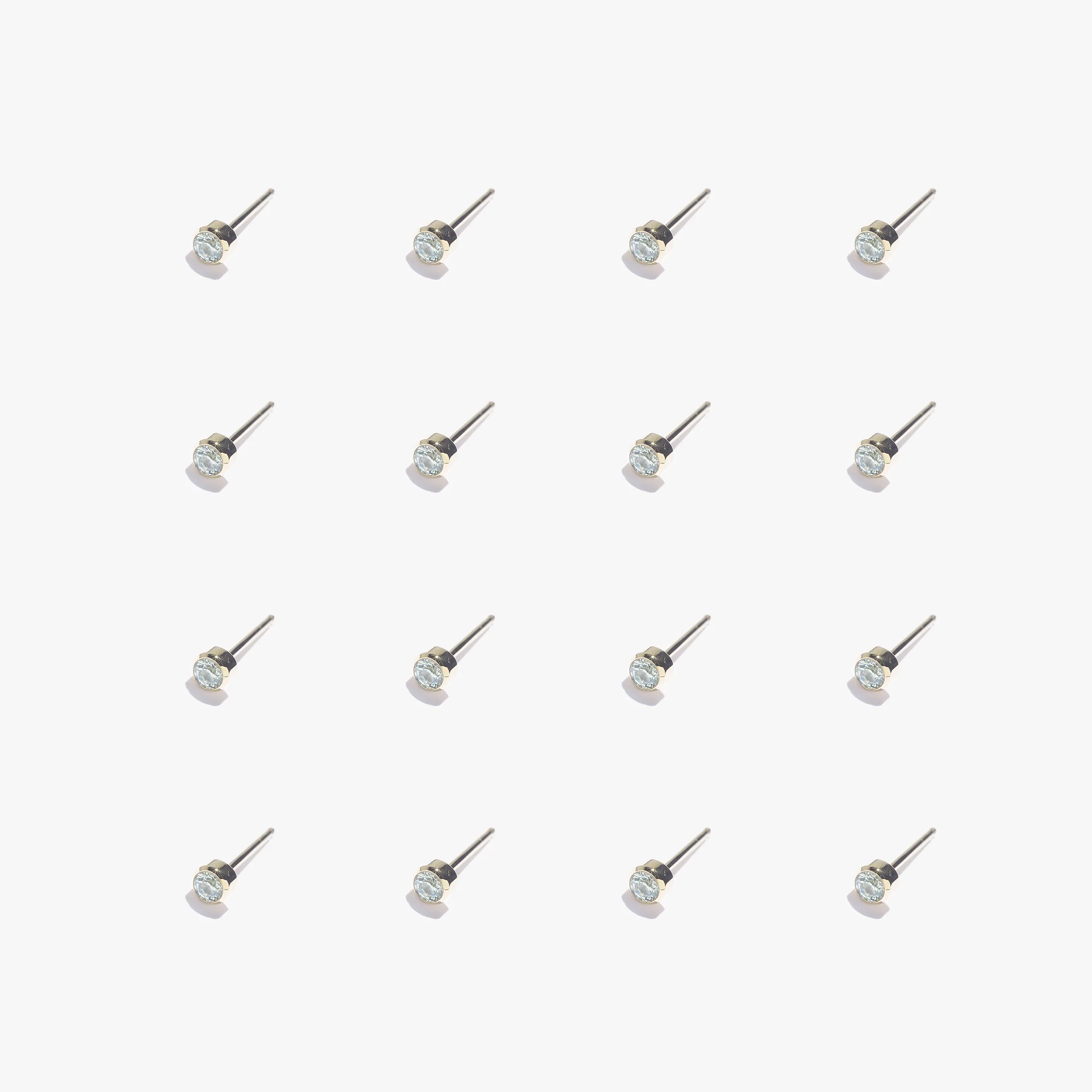 2mm Lonely Aquamarine Stud (Single) - Image 5