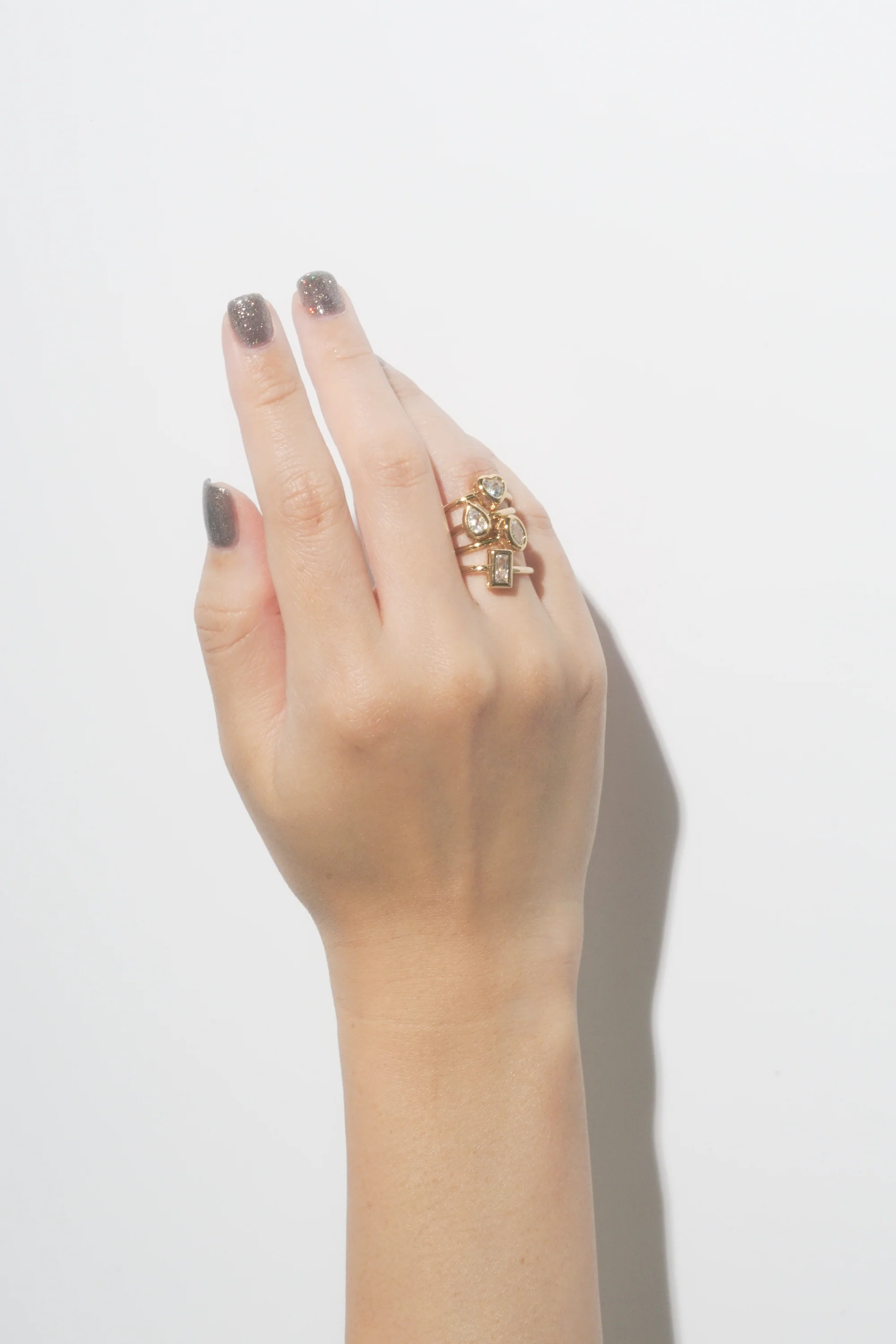 Diamante Heart Bezel Ring - Image 5