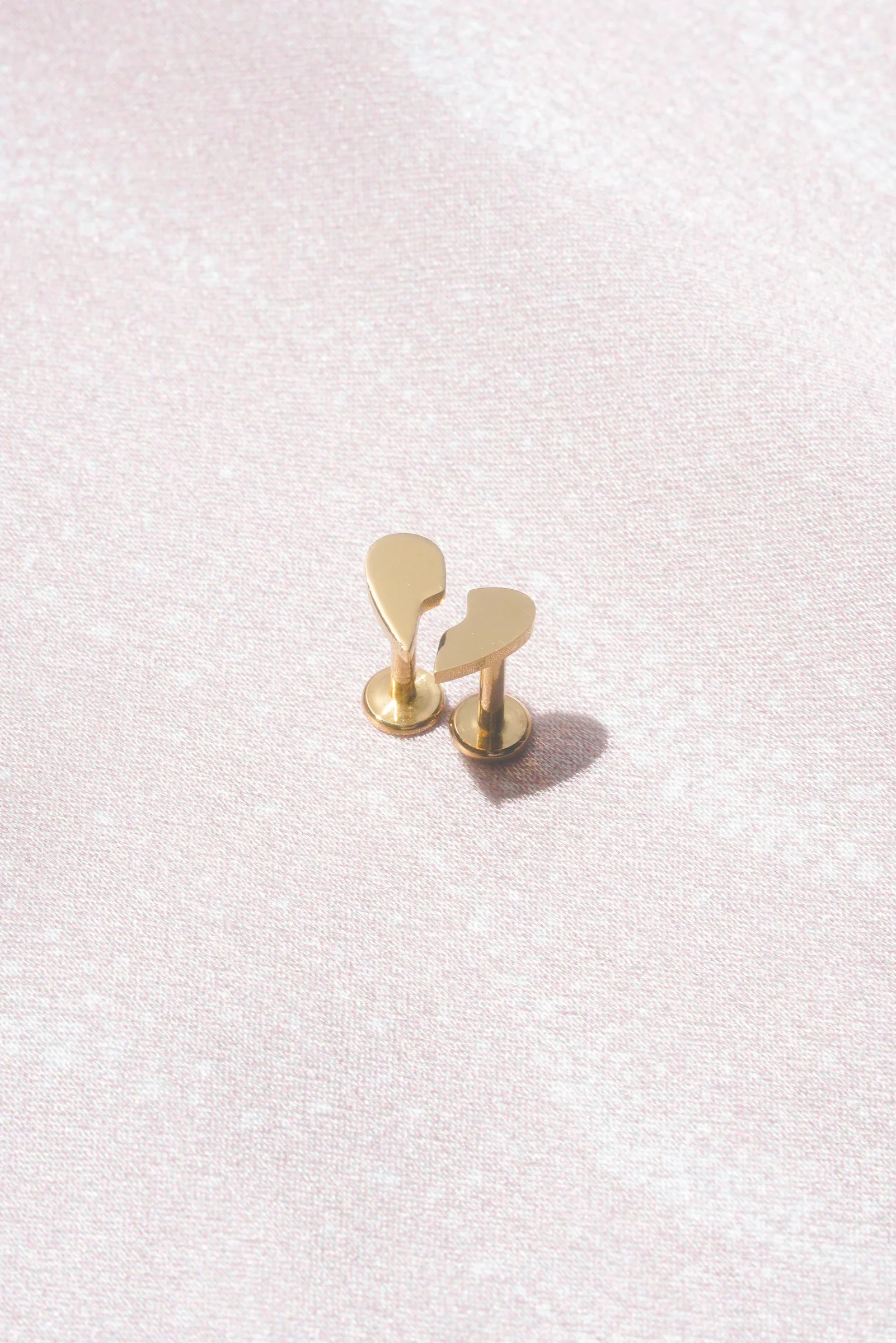 Half Heart Threaded Flat Back Stud (Right) - Image 5