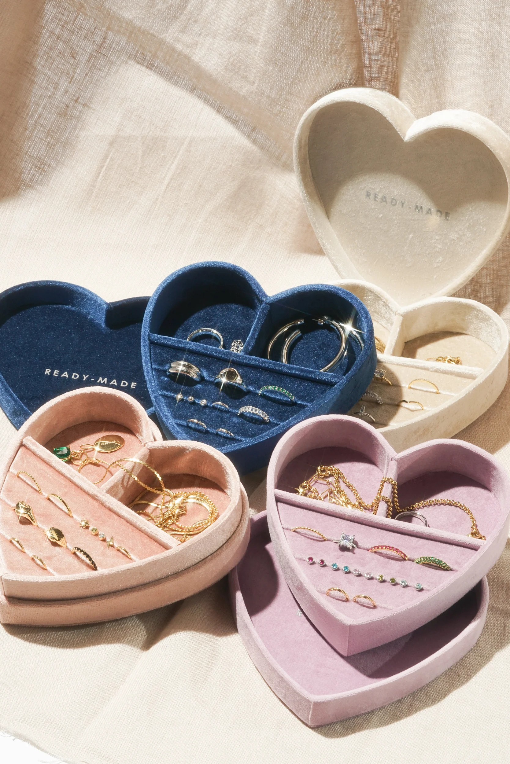 Heart Jewelry Box With Lid - Navy Blue - Image 10