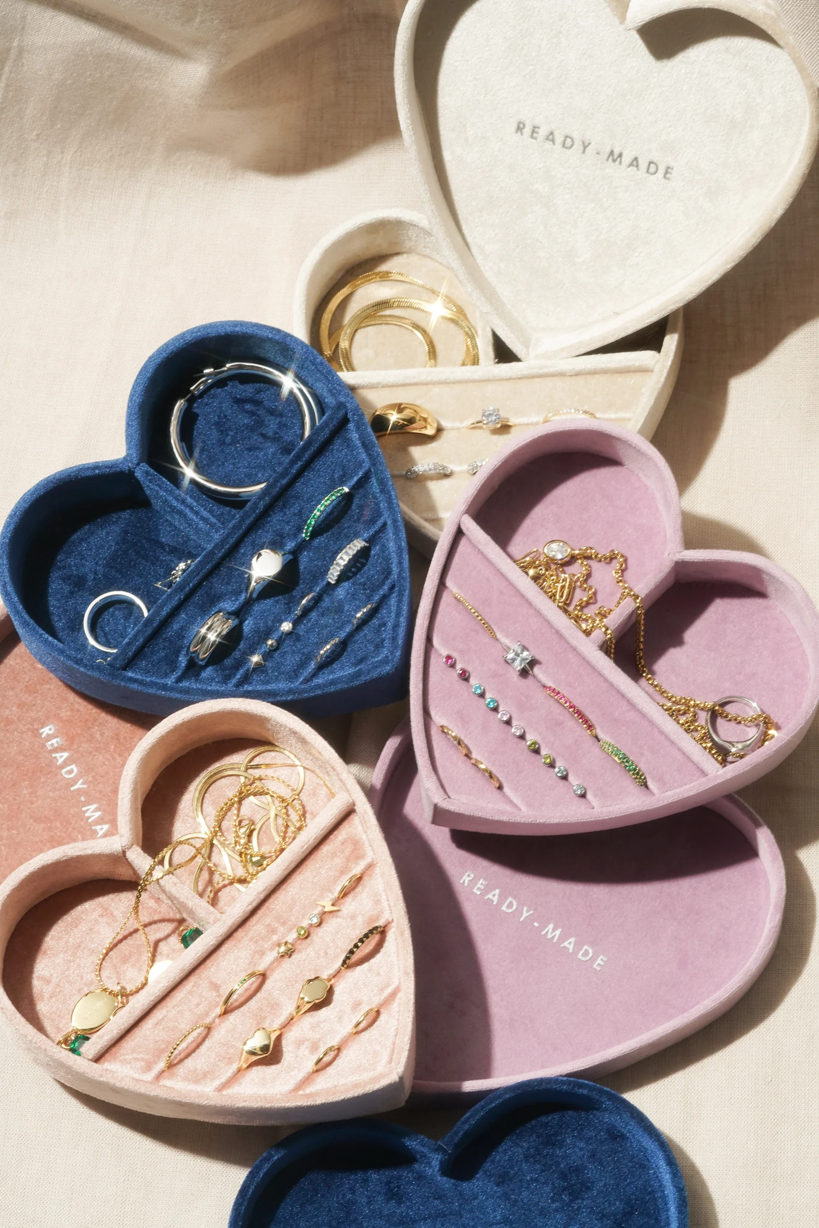 Heart Jewelry Box With Lid - Navy Blue - Image 5