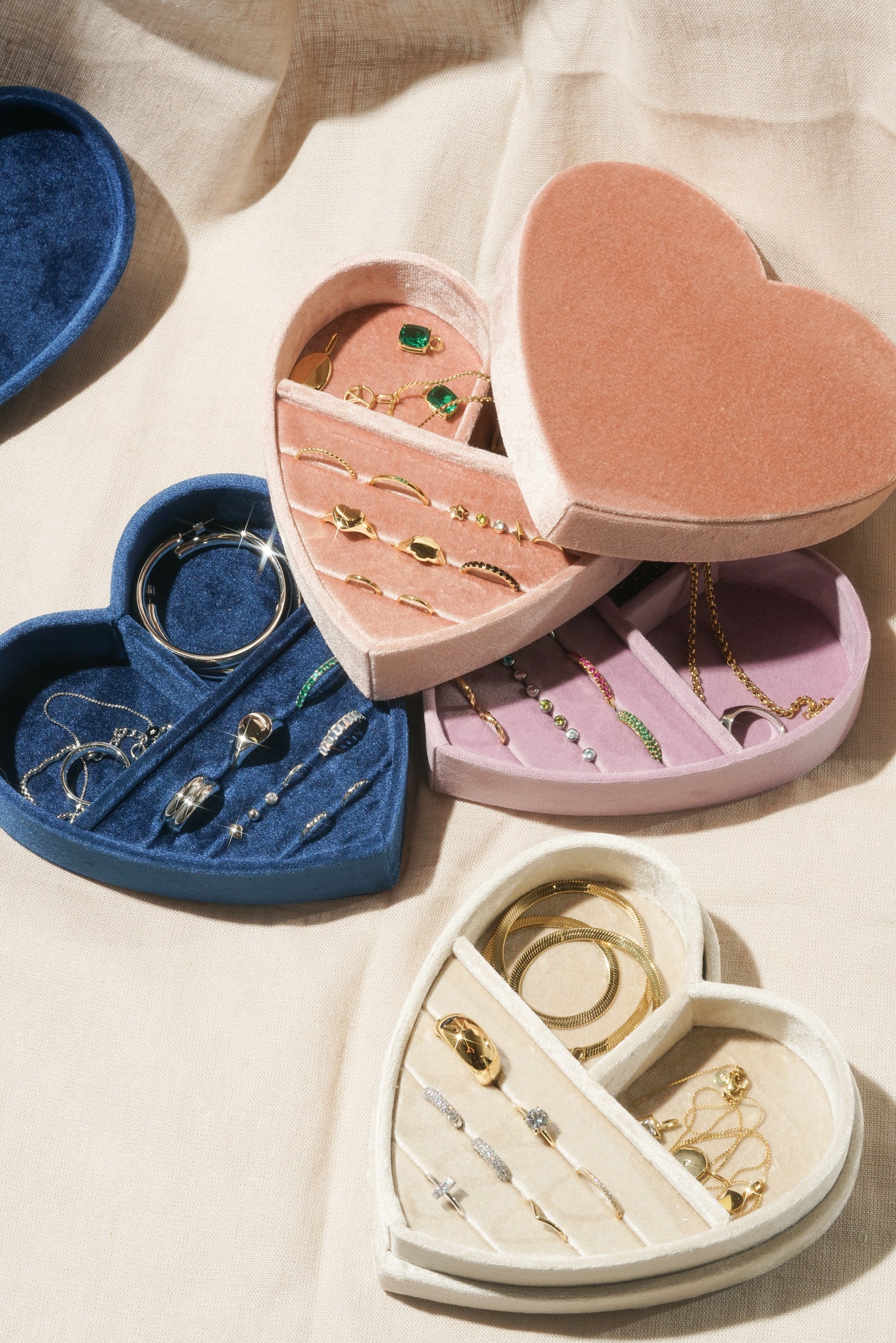 Heart Jewelry Box With Lid - Navy Blue - Image 6