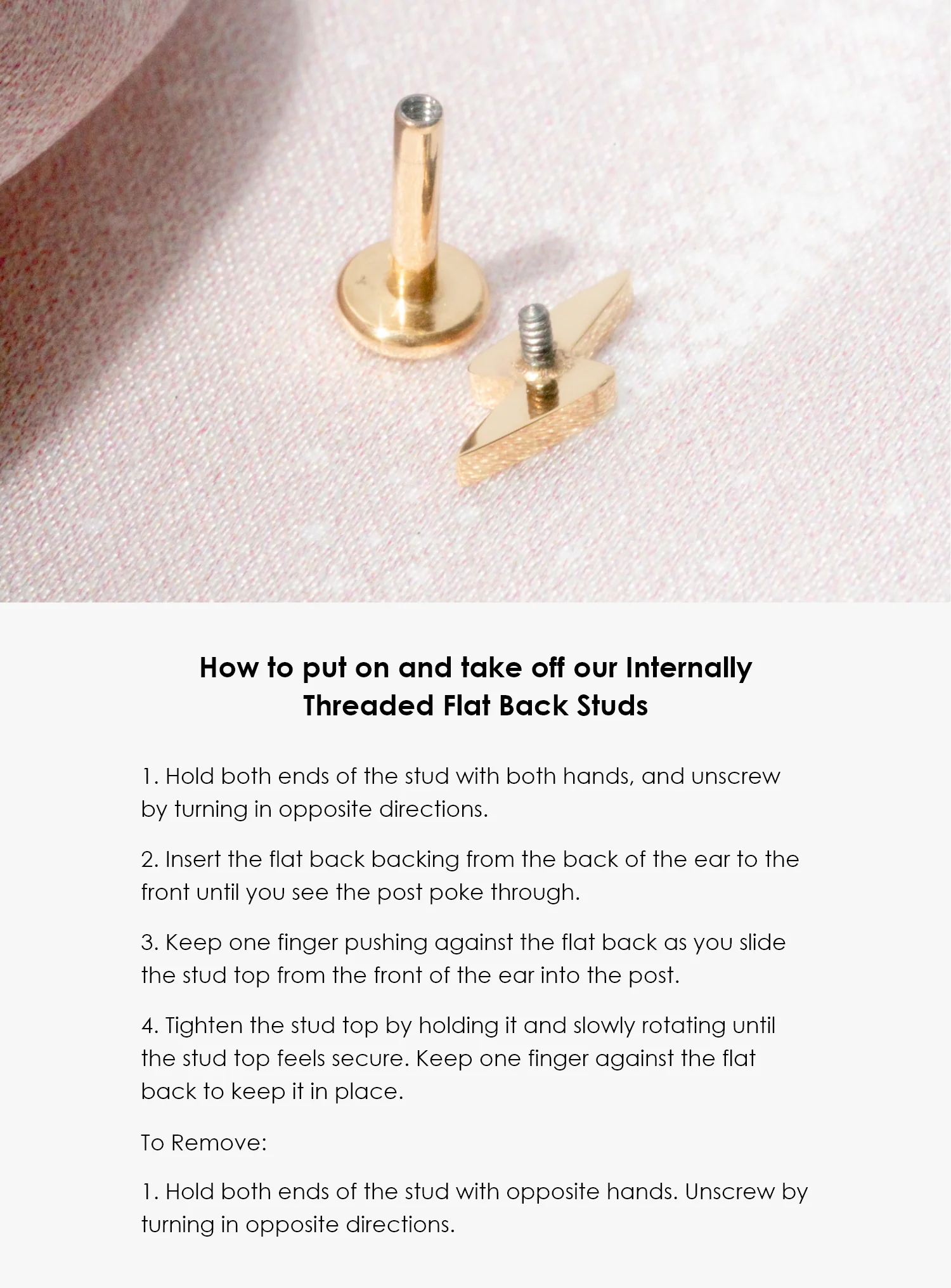 Lightning Threaded Flat Back Stud (Right Single) - Image 3