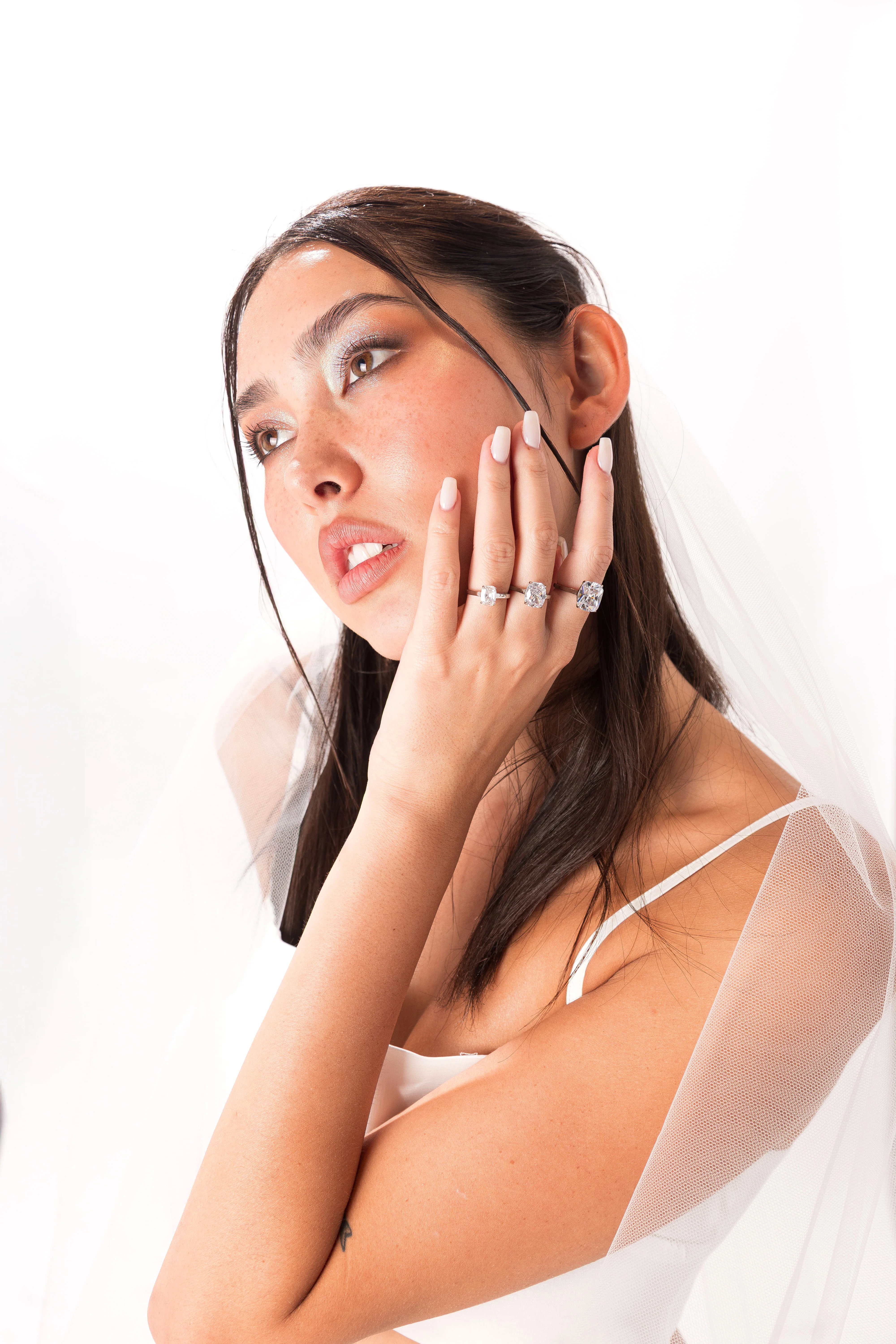 Small Cushion Cut Promise Ring - Image 11